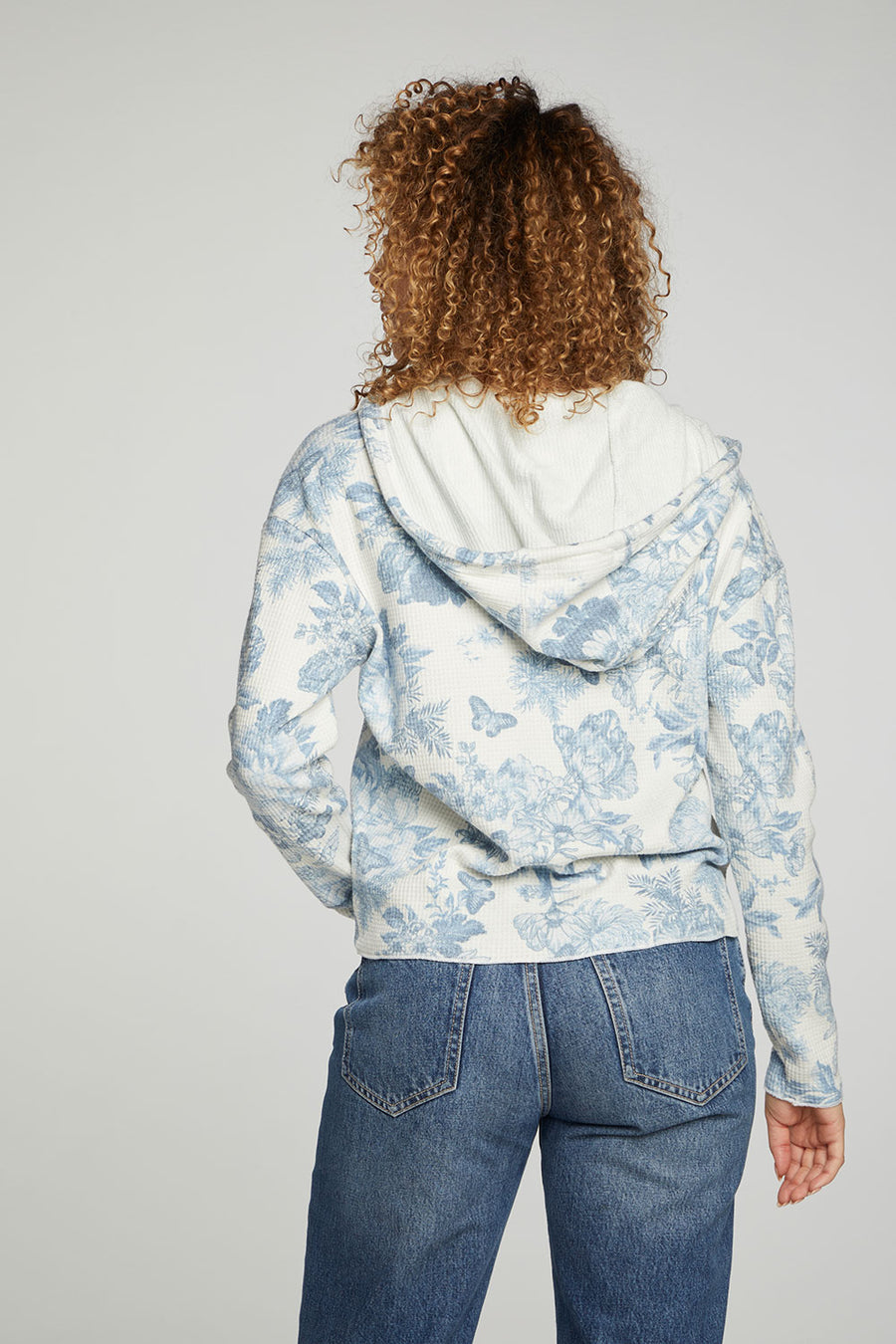 Long Sleeve Semi Cropped Zip Front Hoodie WOMENS chaserbrand