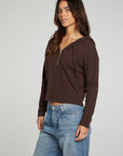 Long Sleeve Semi Cropped Zip Front Hoodie WOMENS chaserbrand