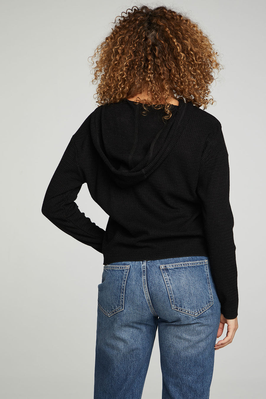 Long Sleeve Semi Cropped Zip Front Hoodie WOMENS chaserbrand