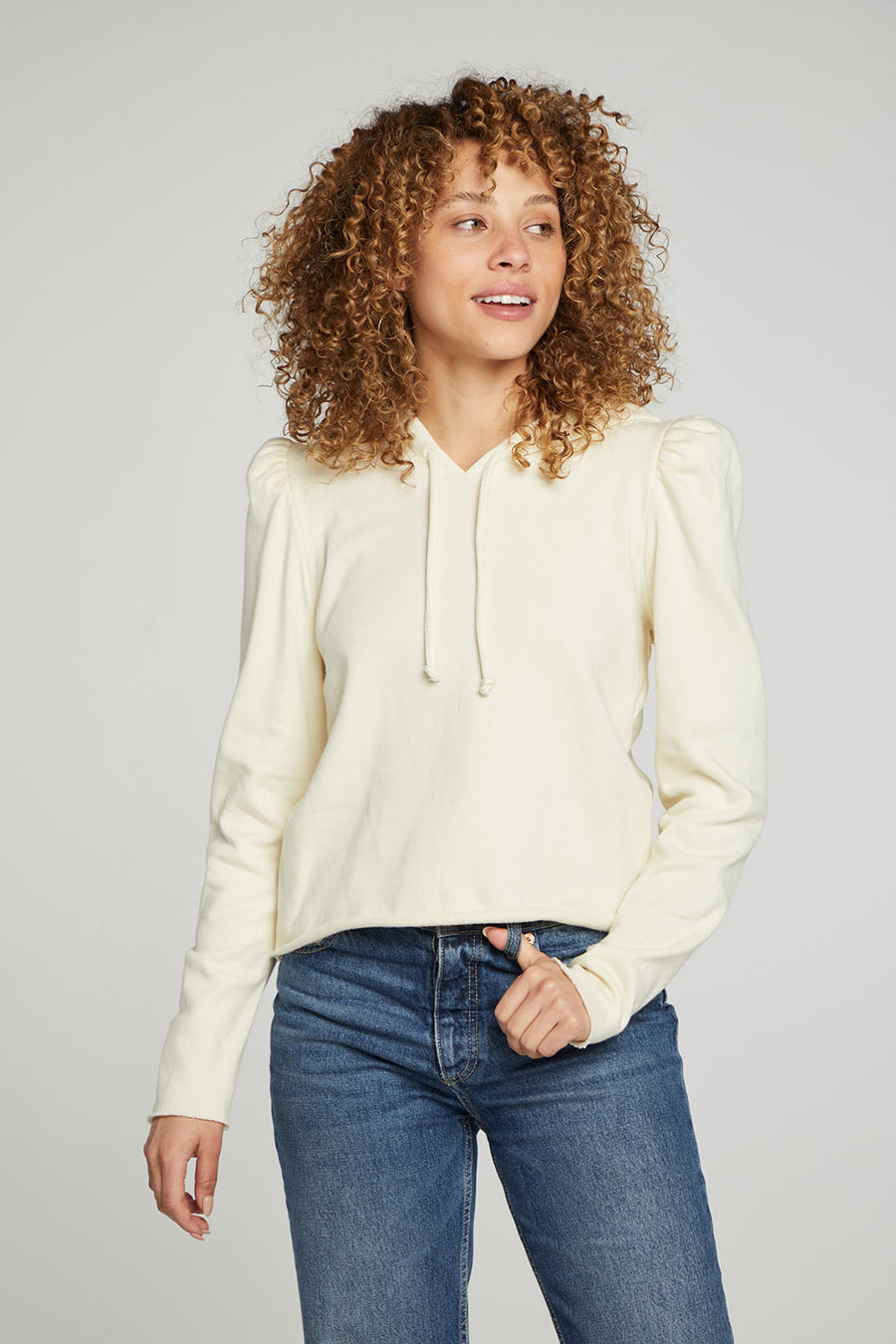 Puff Sleeve Cropped Hoodie WOMENS chaserbrand