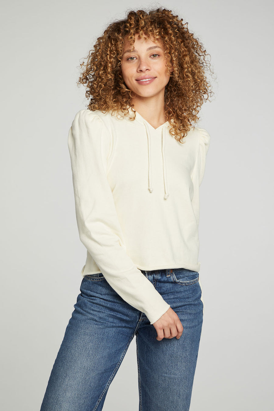 Puff Sleeve Cropped Hoodie WOMENS chaserbrand