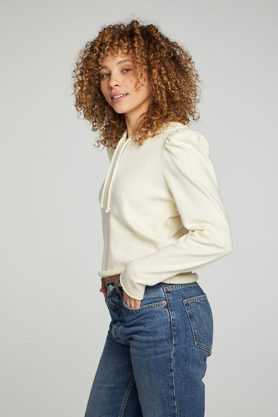 Puff Sleeve Cropped Hoodie WOMENS chaserbrand