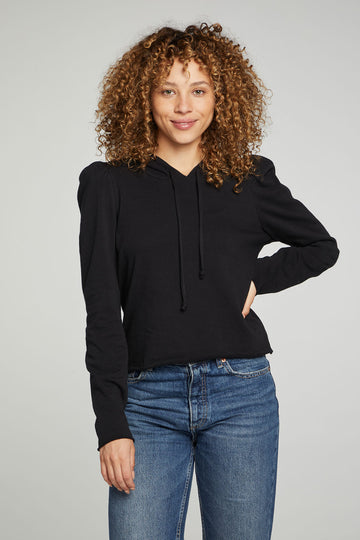Puff Sleeve Cropped Hoodie WOMENS chaserbrand