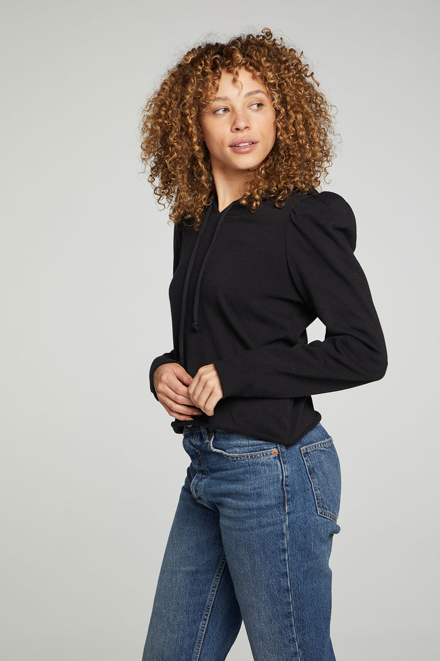 Puff Sleeve Cropped Hoodie WOMENS chaserbrand