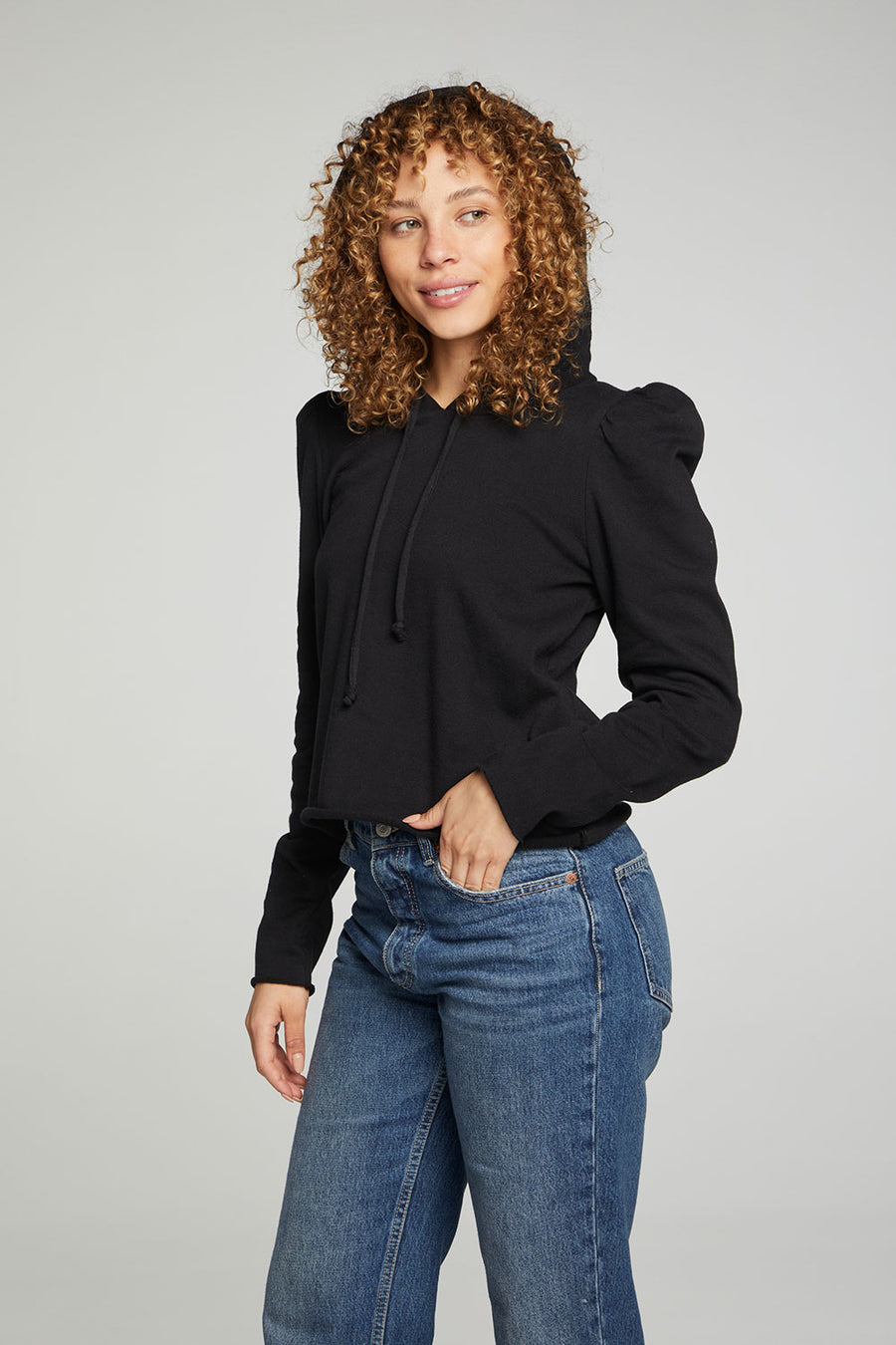 Puff Sleeve Cropped Hoodie WOMENS chaserbrand