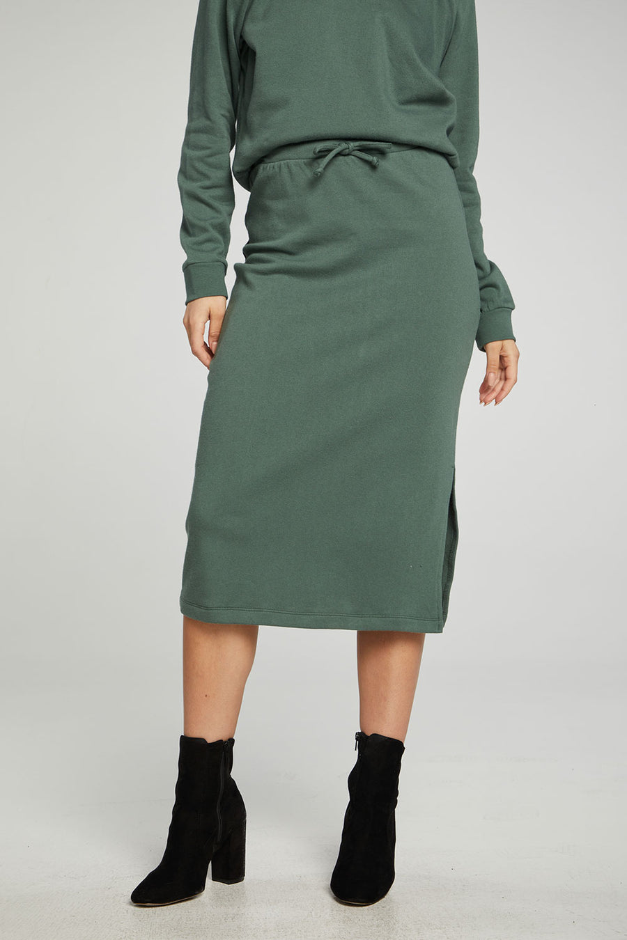 Midi Drawstring Skirt With Side Slit WOMENS chaserbrand