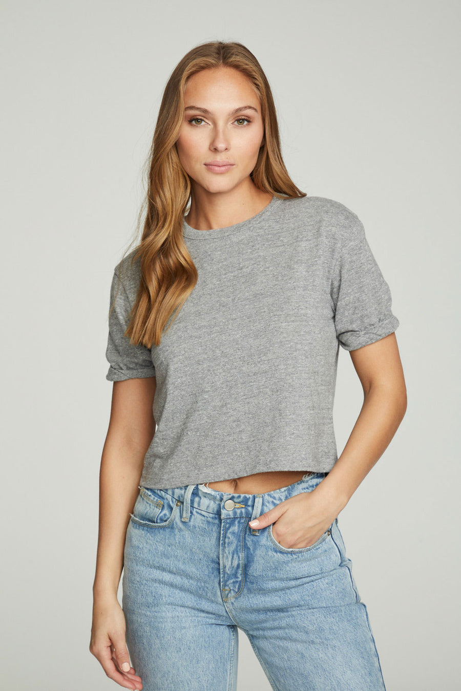 Cropped Crew Neck Short Sleeve Tee WOMENS chaserbrand