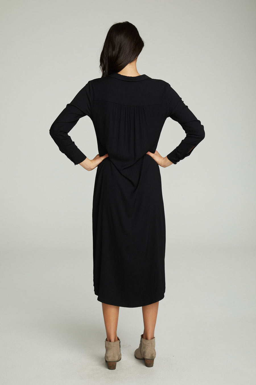 Long Sleeve Button Down Shirttail Maxi Skirt WOMENS chaserbrand