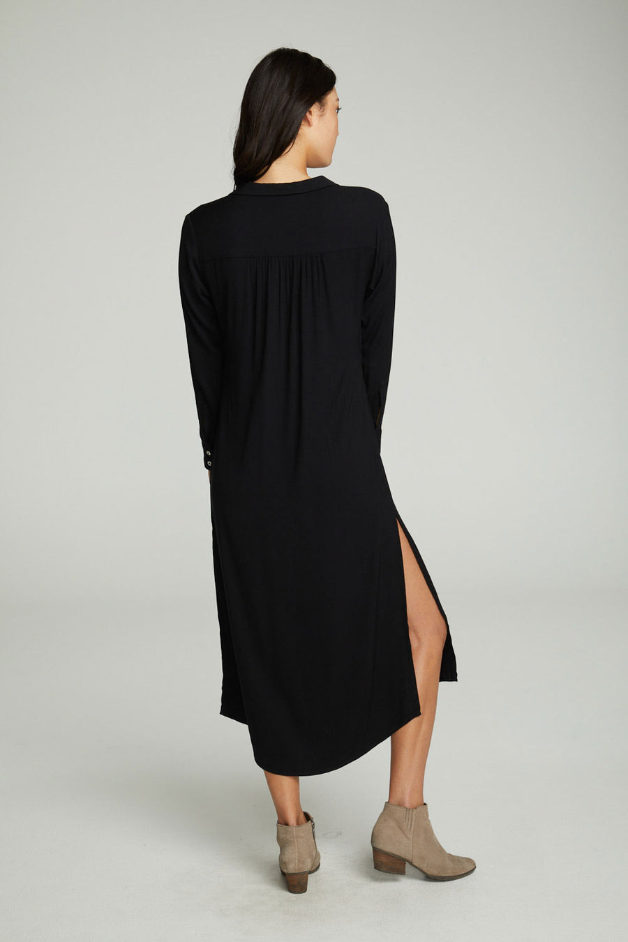 Long Sleeve Button Down Shirttail Maxi Skirt WOMENS chaserbrand