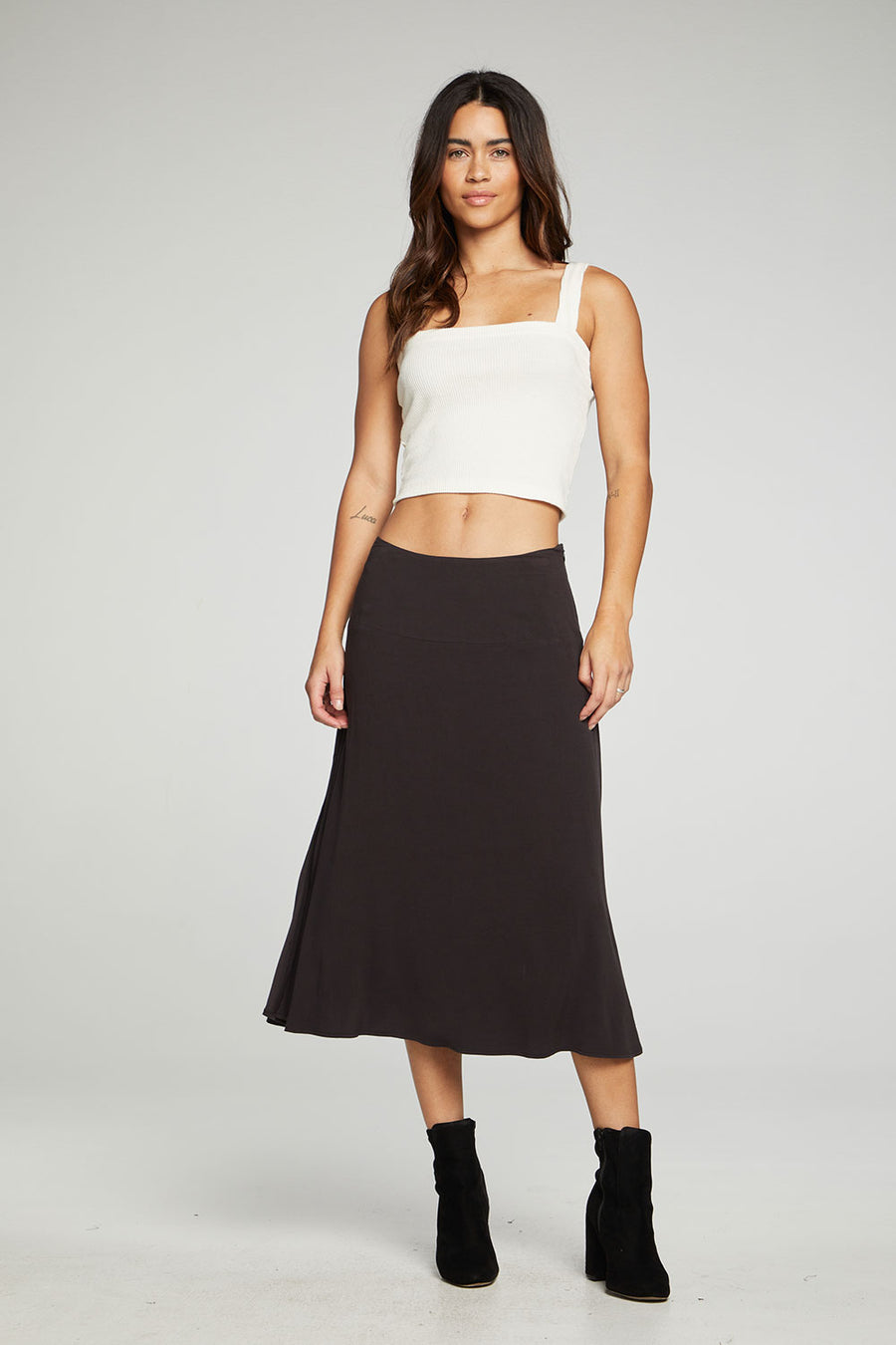 Flouncy Side Slit Midi Skirt WOMENS chaserbrand
