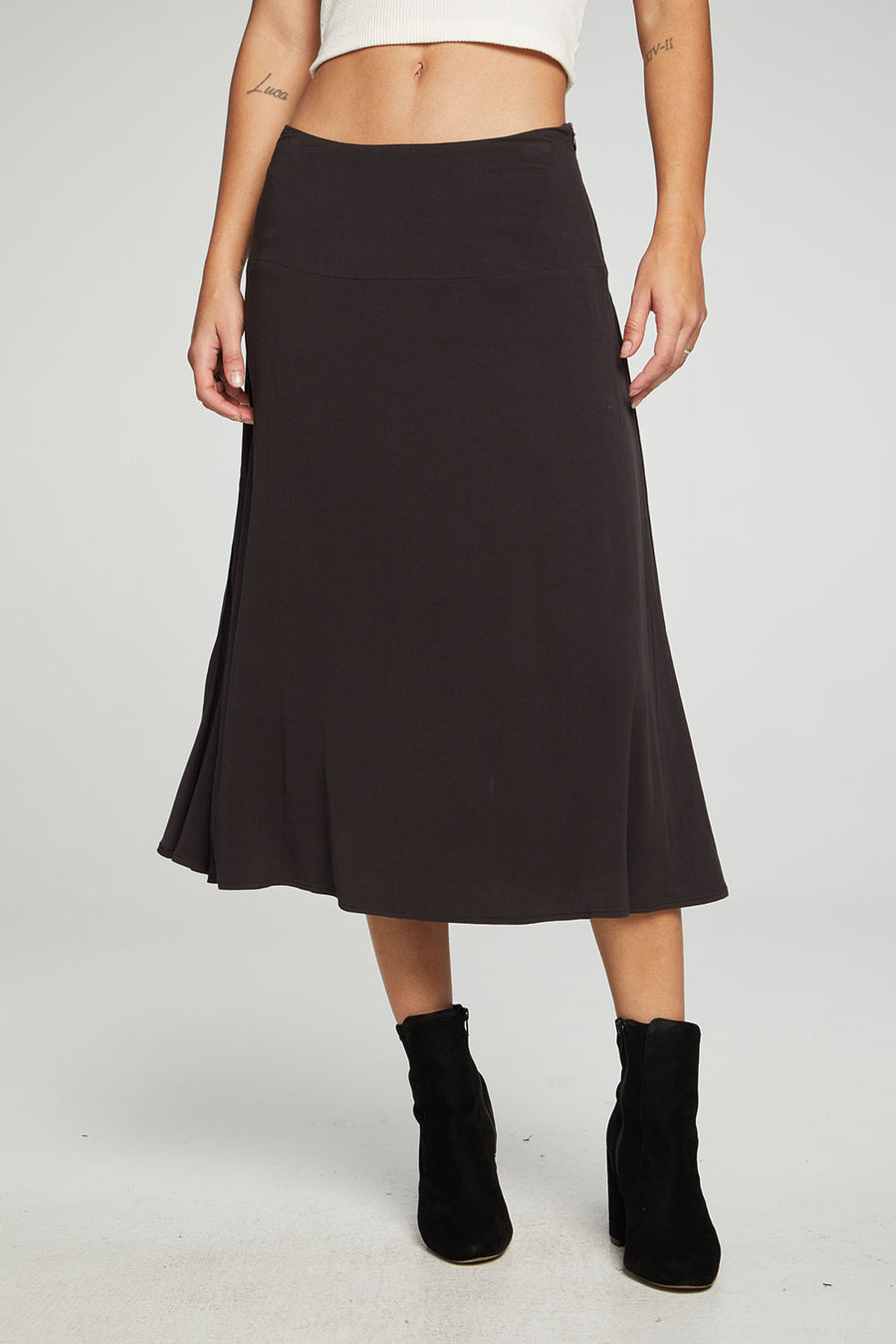 Flouncy Side Slit Midi Skirt WOMENS chaserbrand