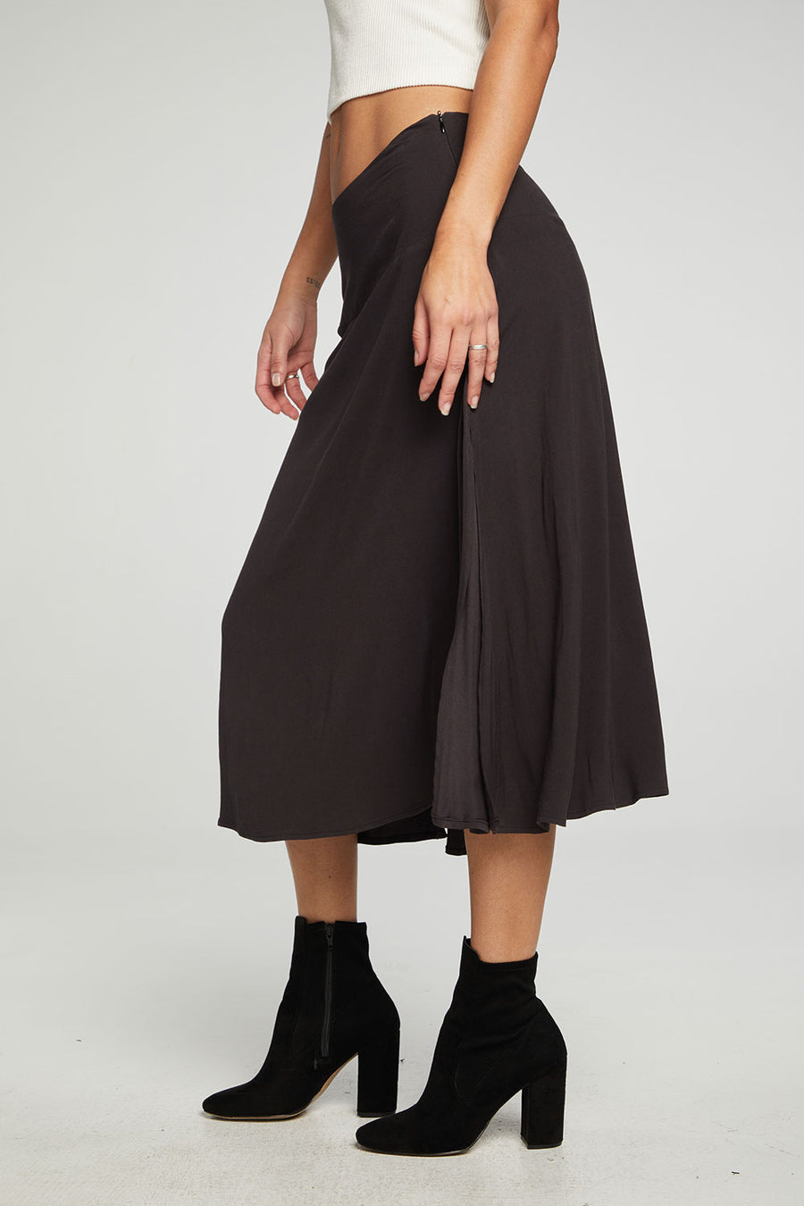 Flouncy Side Slit Midi Skirt WOMENS chaserbrand