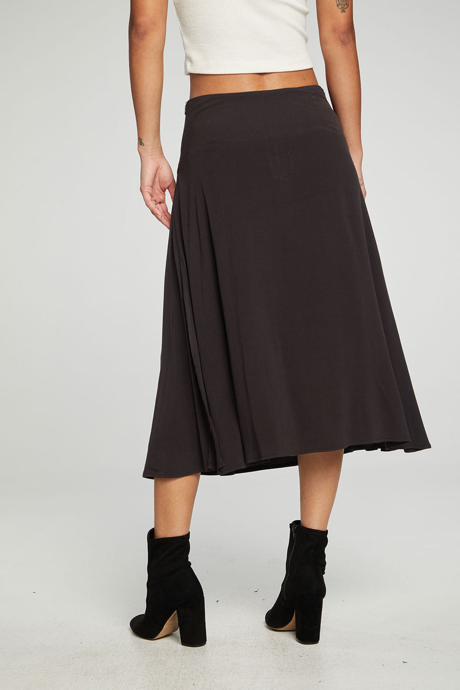 Flouncy Side Slit Midi Skirt WOMENS chaserbrand