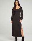 Blouson Sleeve Smocked Square Neck Maxi Dress WOMENS chaserbrand