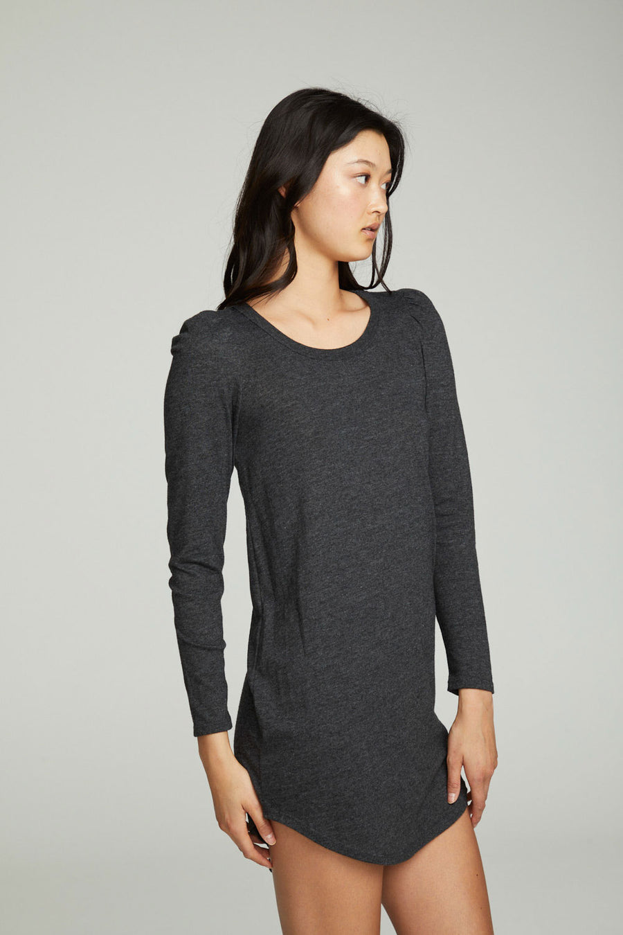 Puff Sleeve Shirttail Hi Lo Dress WOMENS chaserbrand