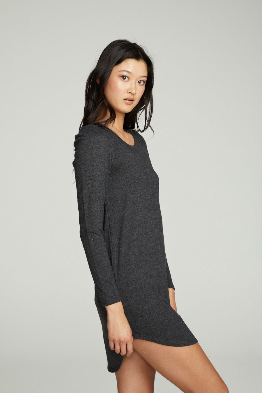 Puff Sleeve Shirttail Hi Lo Dress WOMENS chaserbrand