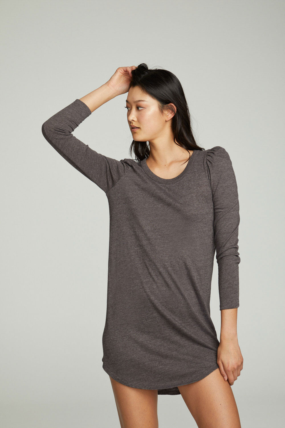Puff Sleeve Shirttail Hi Lo Dress WOMENS chaserbrand