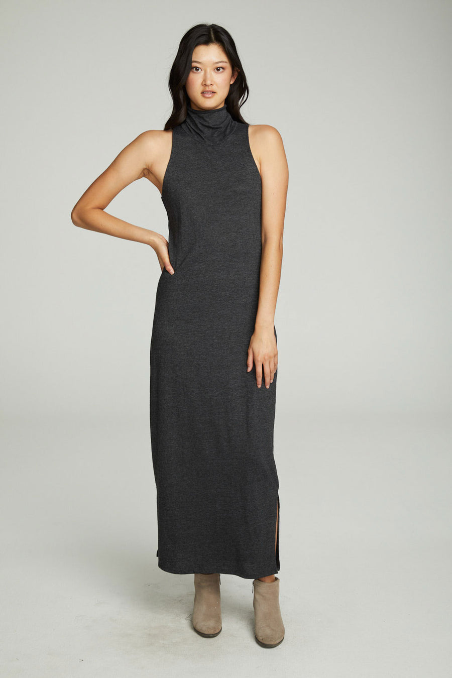 Turtle Neck Tank Maxi Dress With Side Slits WOMENS chaserbrand