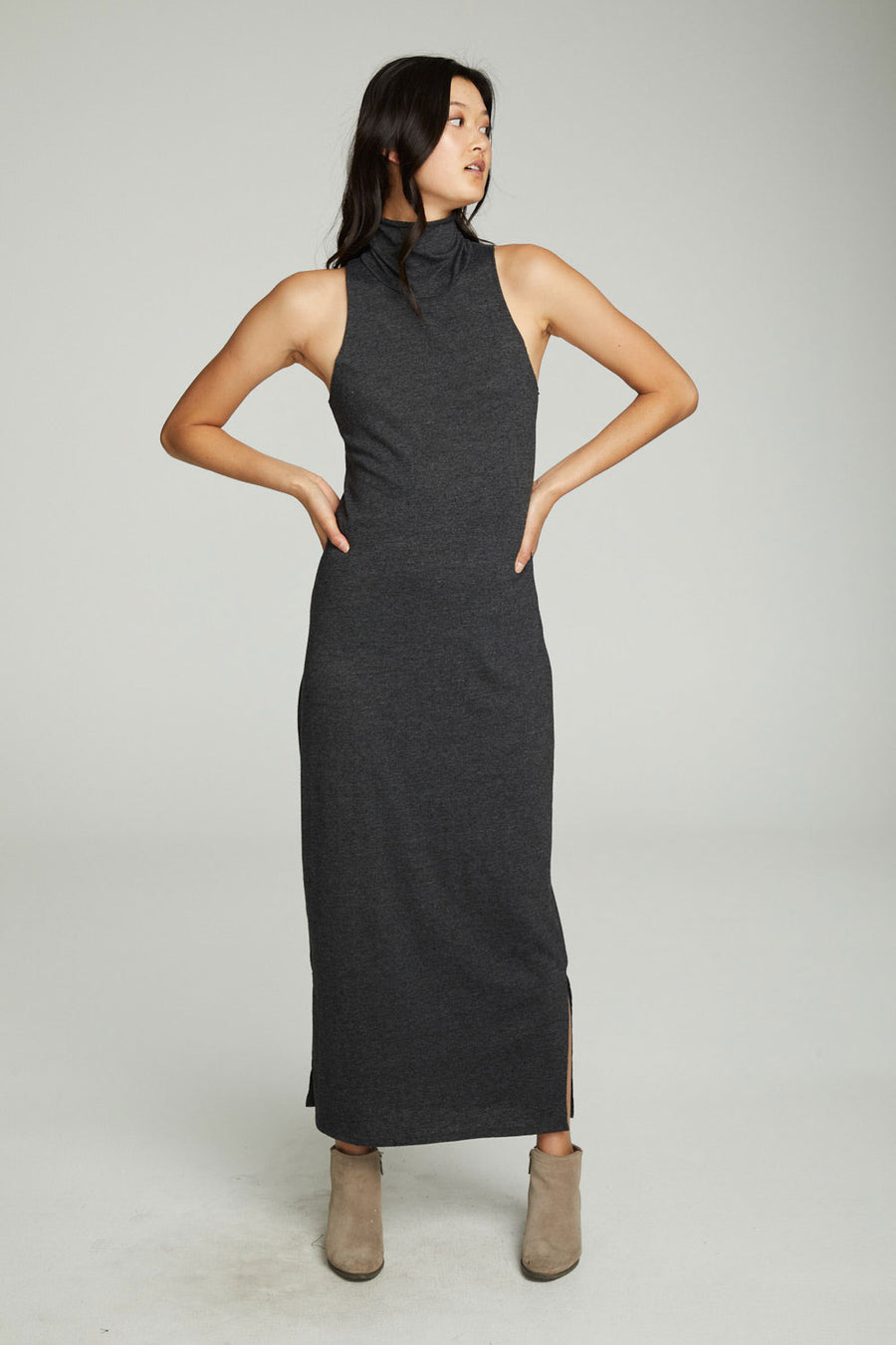 Turtle Neck Tank Maxi Dress With Side Slits WOMENS chaserbrand