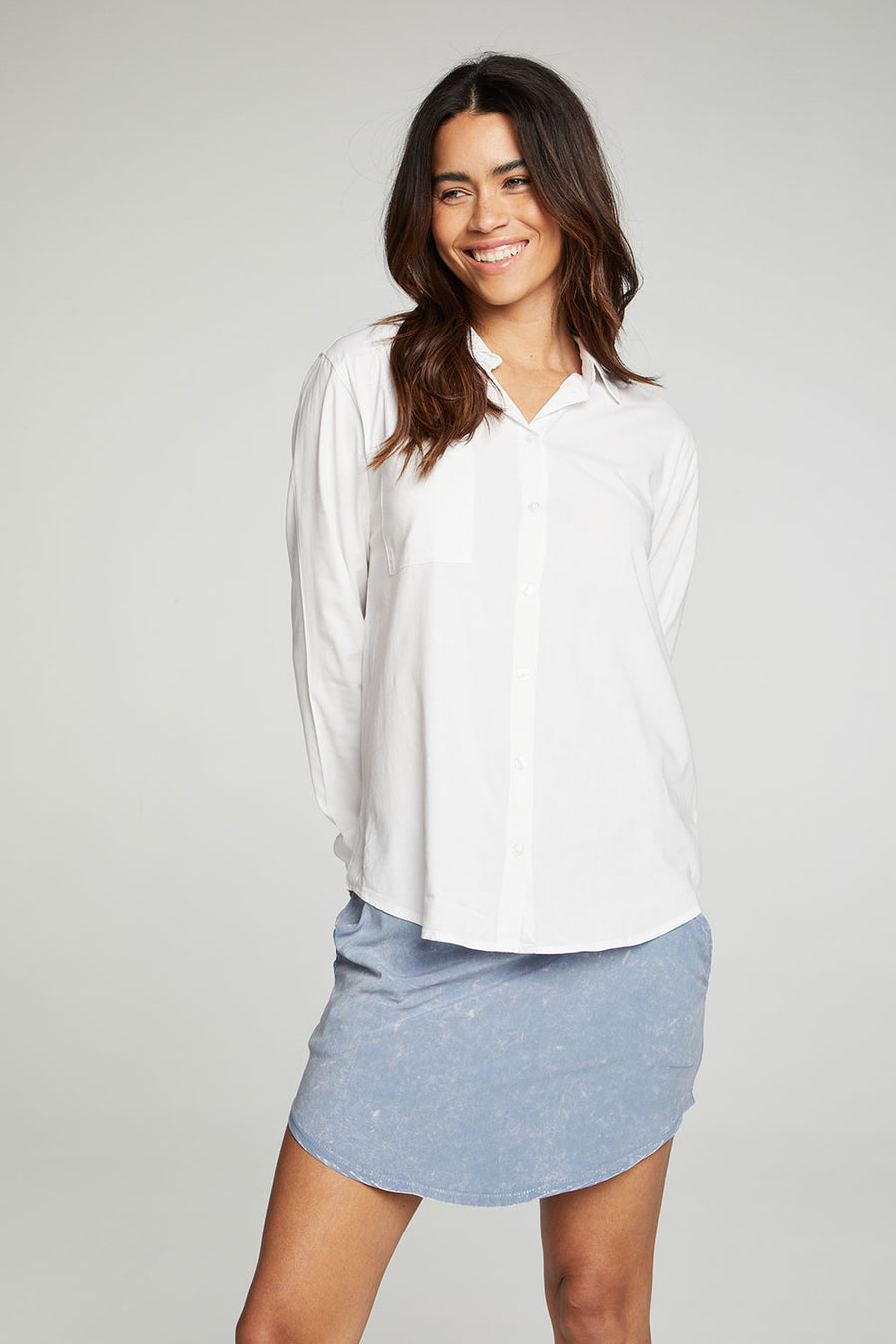 Button Down Long Sleeve Shirt WOMENS chaserbrand