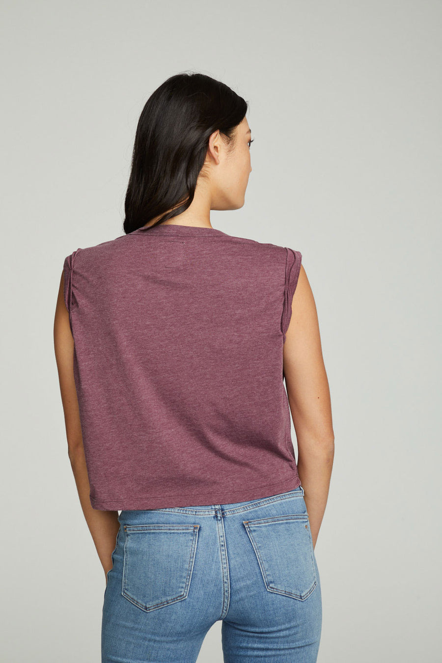 Shirred Muscle Tee With Twisted Roll Sleeve WOMENS chaserbrand