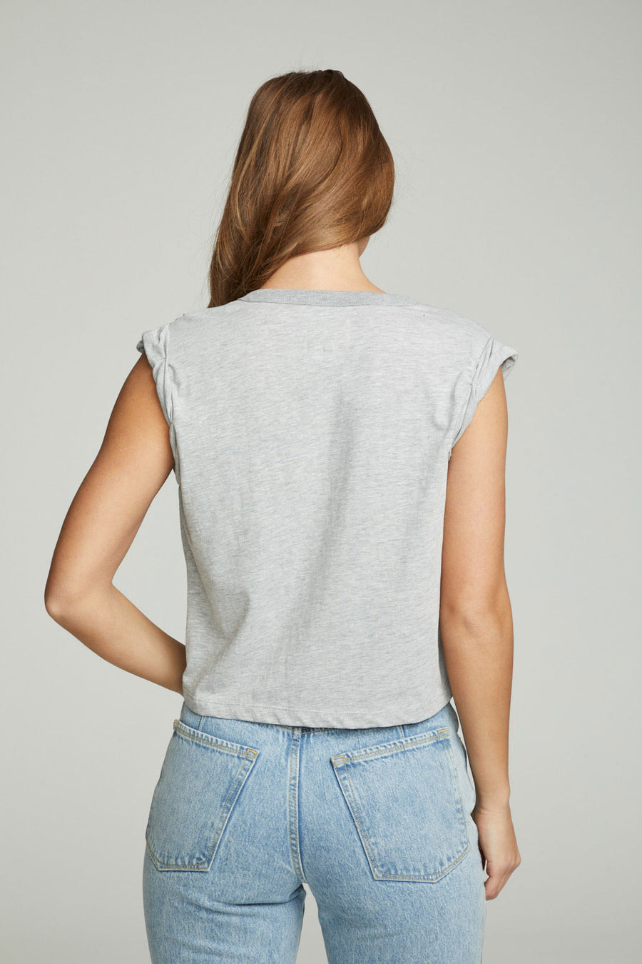 Shirred Muscle Tee With Twisted Roll Sleeve WOMENS chaserbrand