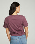 Short Sleeve Crew Neck Shirred Side Tee WOMENS chaserbrand