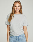 Short Sleeve Crew Neck Shirred Side Tee WOMENS chaserbrand