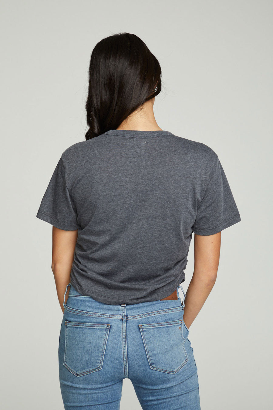 Short Sleeve Crew Neck Shirred Side Tee WOMENS chaserbrand