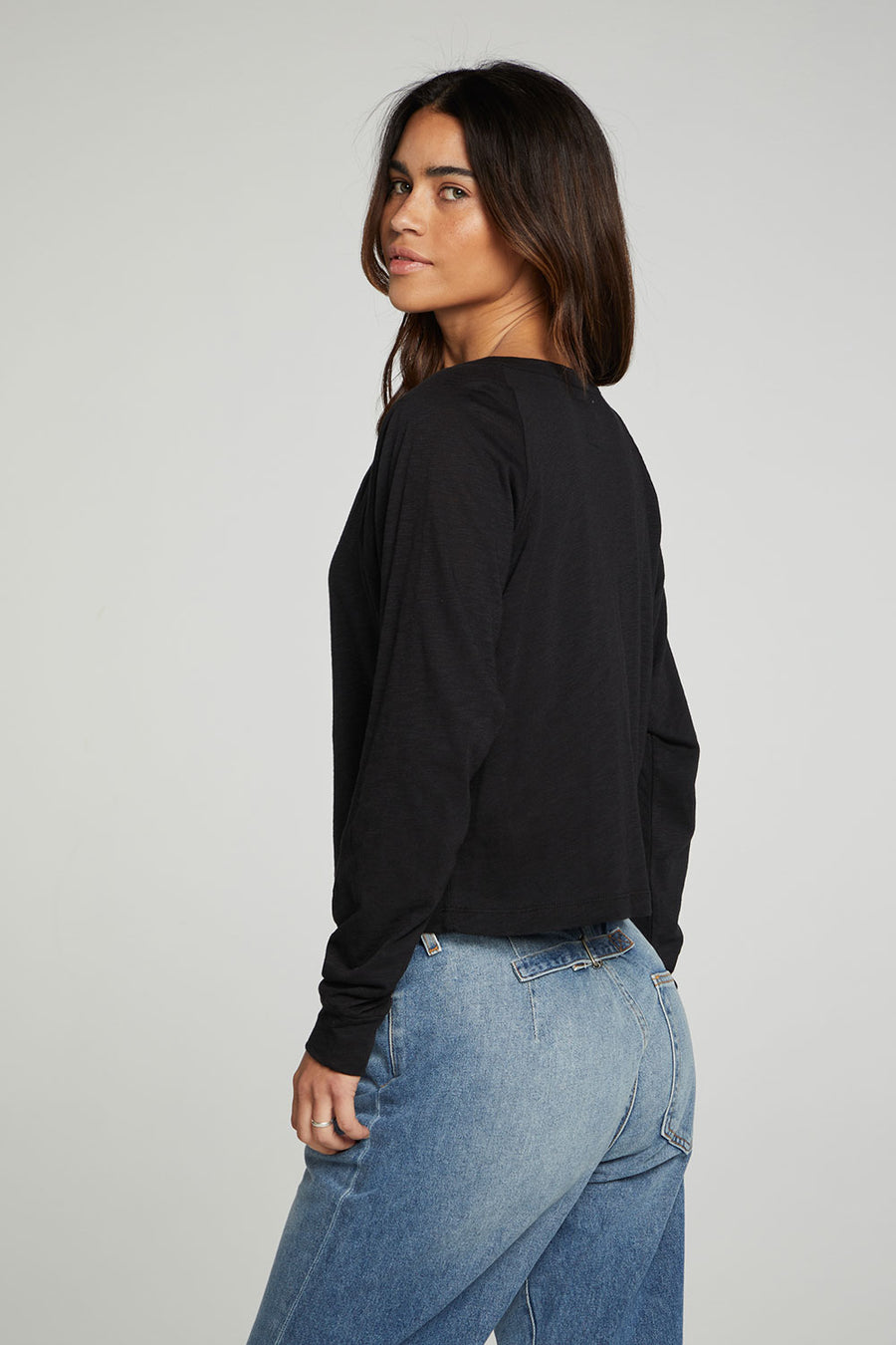 Long Sleeve Snap Front Raglan Tee WOMENS chaserbrand