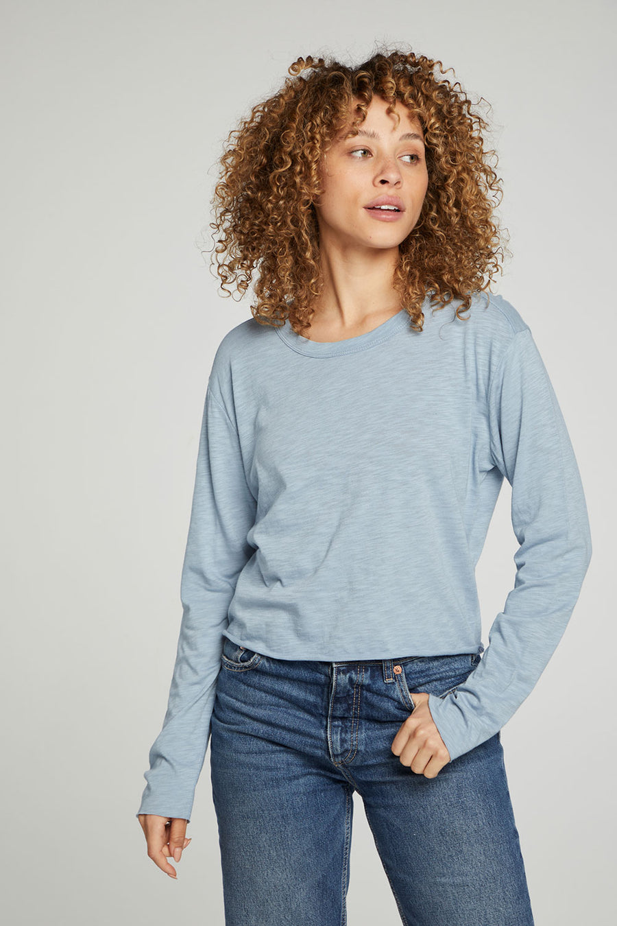 Long Sleeve Cropped Tee WOMENS chaserbrand