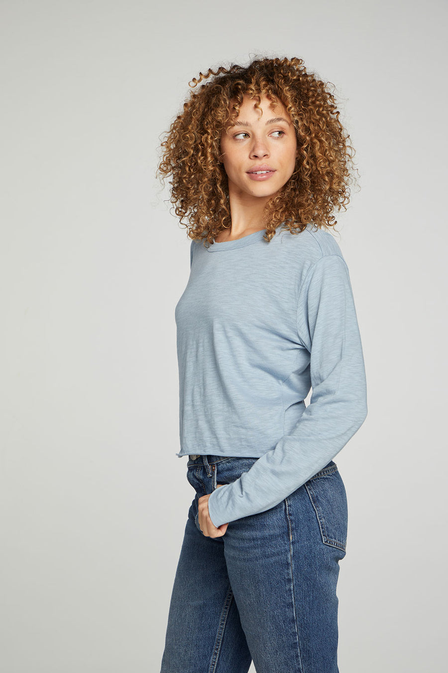 Long Sleeve Cropped Tee WOMENS chaserbrand