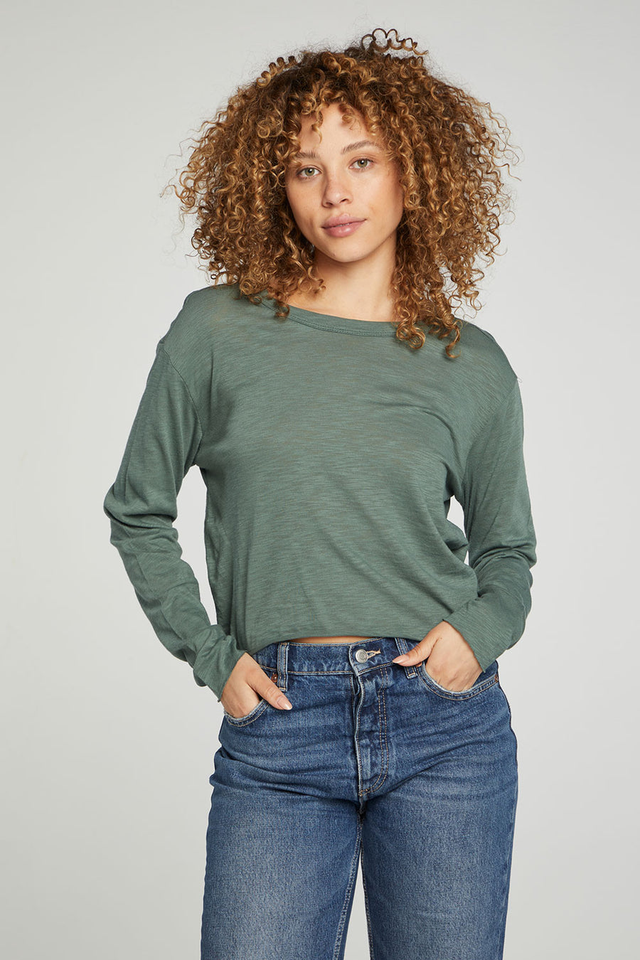 Long Sleeve Cropped Tee WOMENS chaserbrand