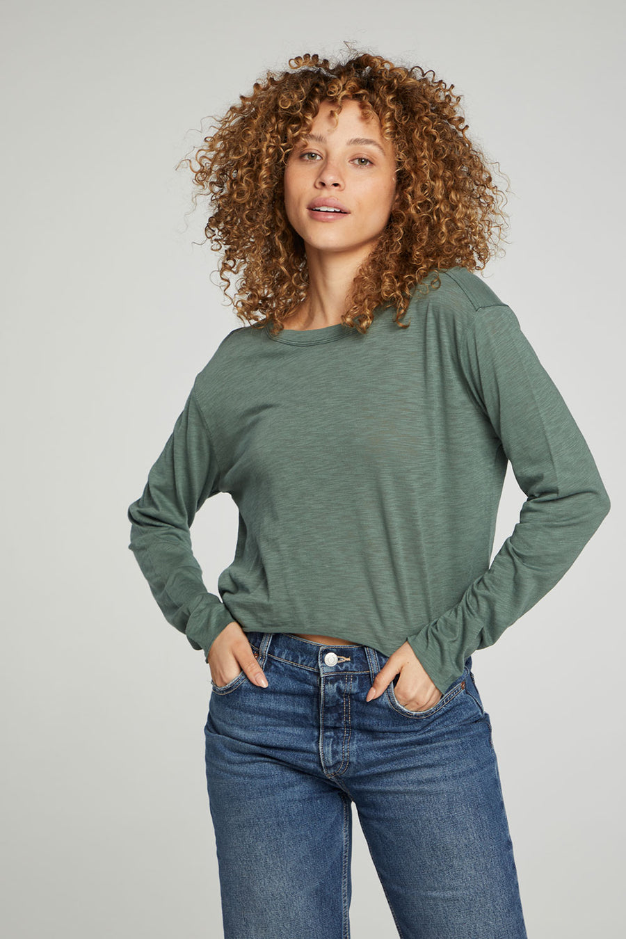 Long Sleeve Cropped Tee WOMENS chaserbrand