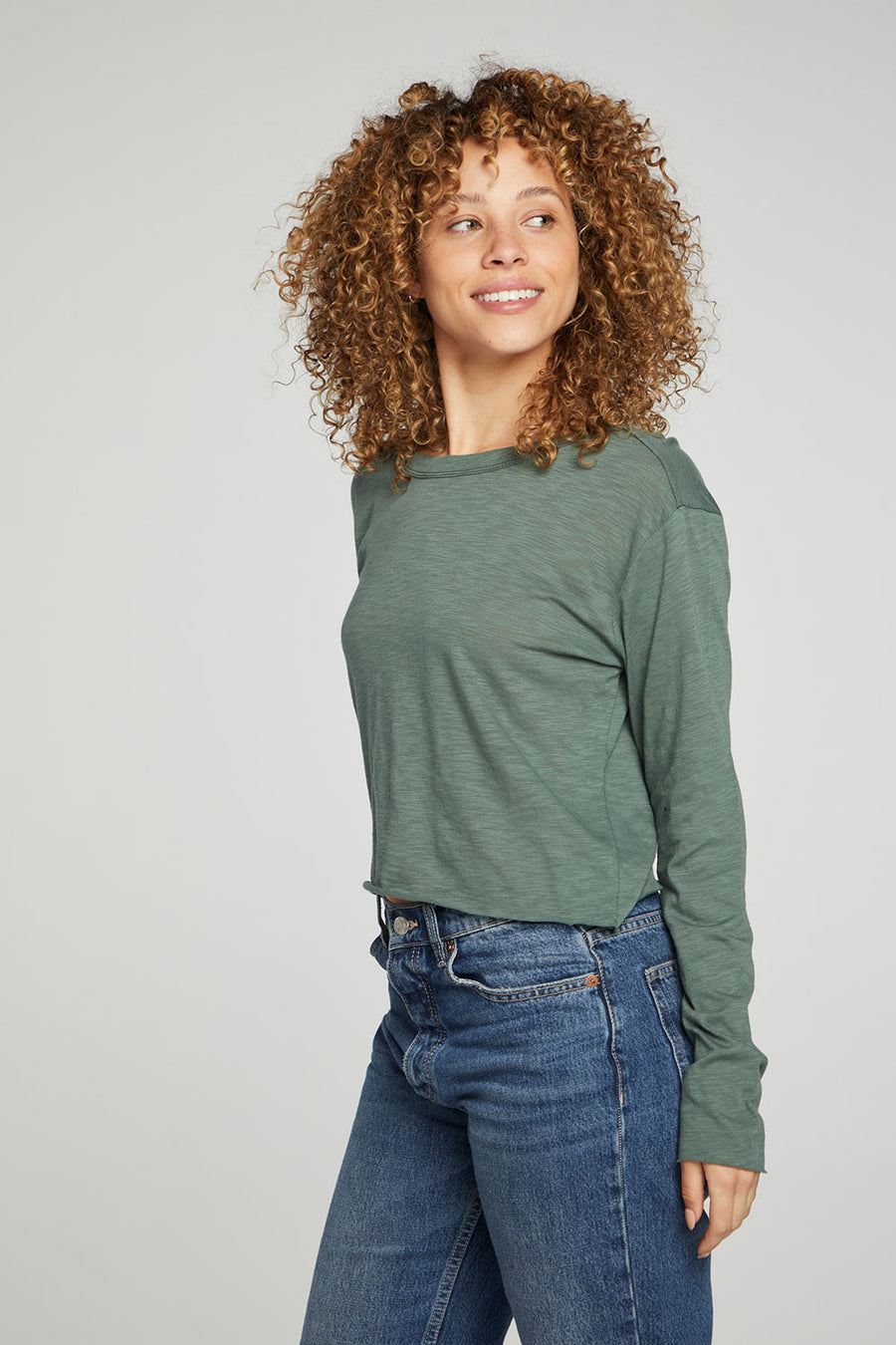 Long Sleeve Cropped Tee WOMENS chaserbrand