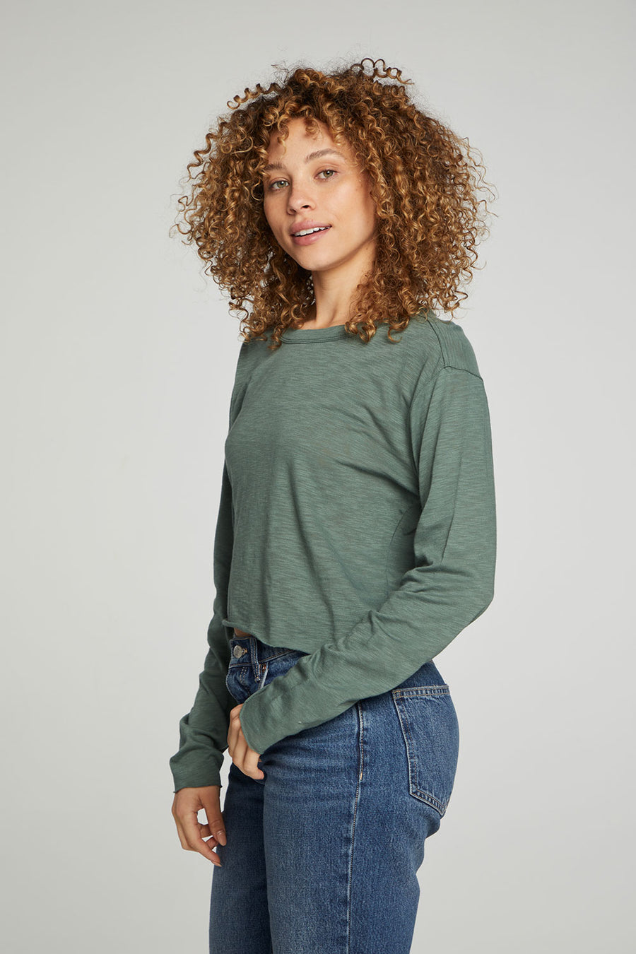 Long Sleeve Cropped Tee WOMENS chaserbrand