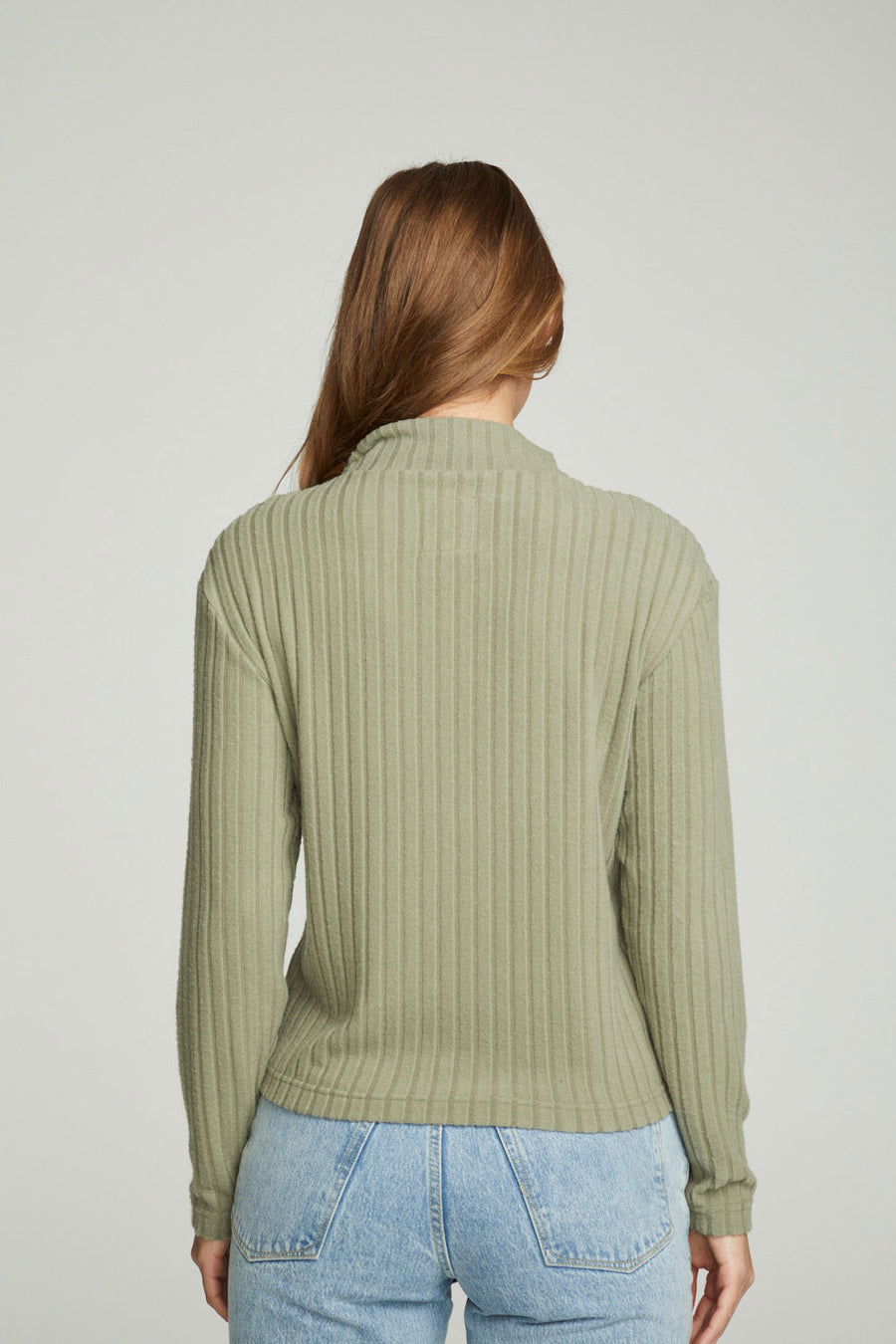 Zip Up Mock Neck Long Sleeve Pullover WOMENS chaserbrand