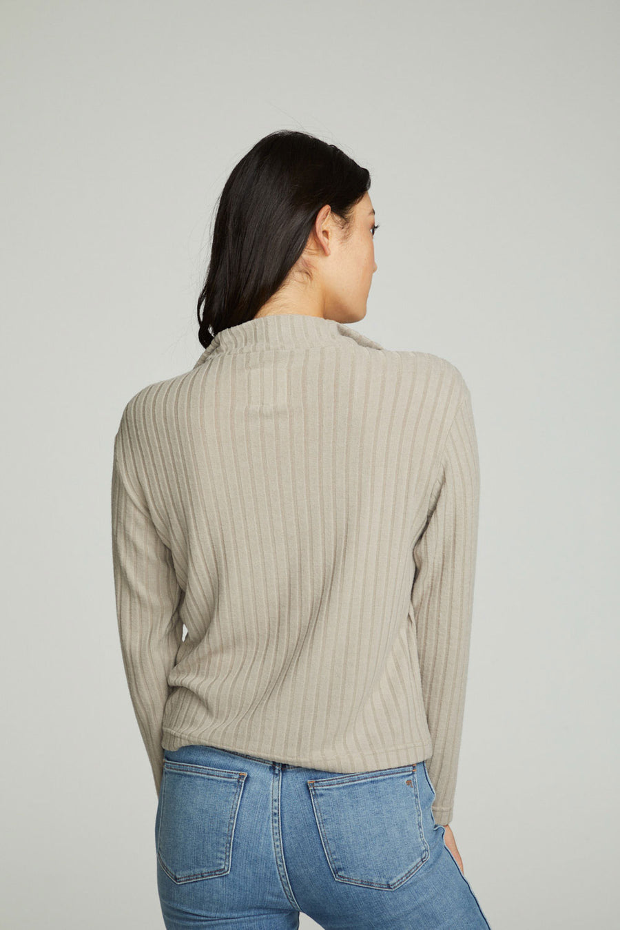 Zip Up Mock Neck Long Sleeve Pullover WOMENS chaserbrand