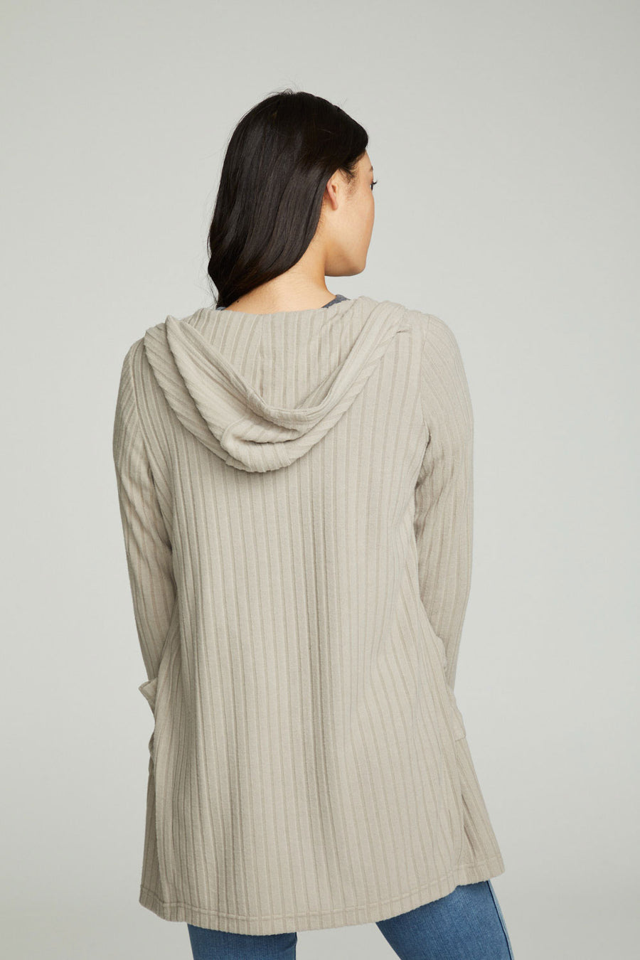 Hooded Open Duster Cardigan With Pockets WOMENS chaserbrand