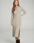 Long Sleeve Button Down Collar Dress WOMENS chaserbrand