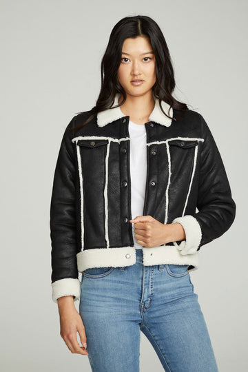 Shearling Trucker Jacket WOMENS chaserbrand