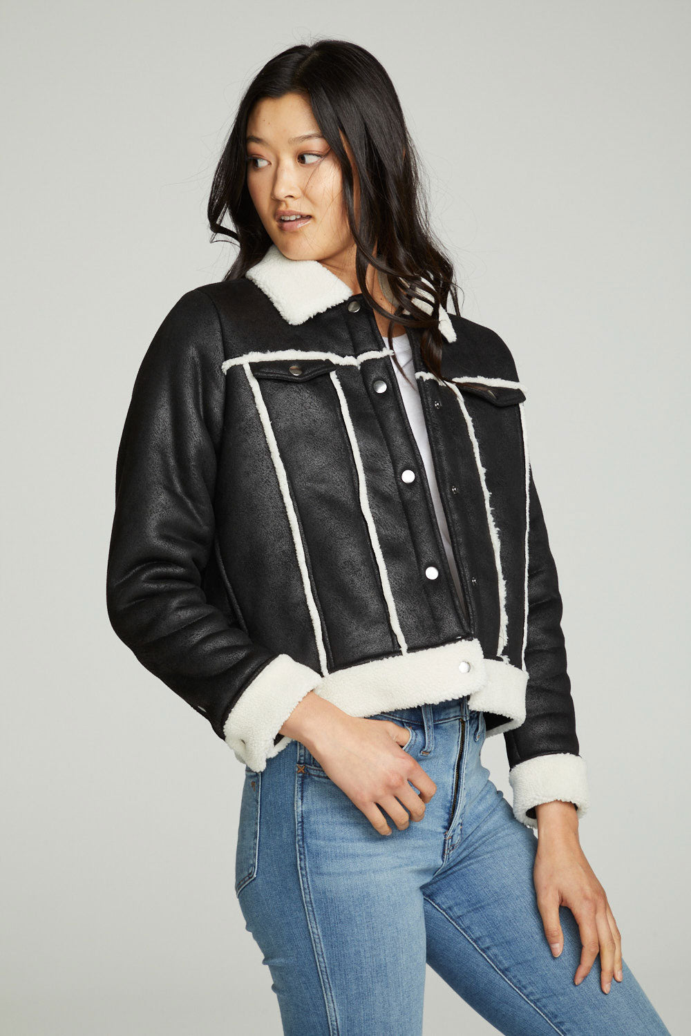 Shearling Trucker Jacket WOMENS chaserbrand