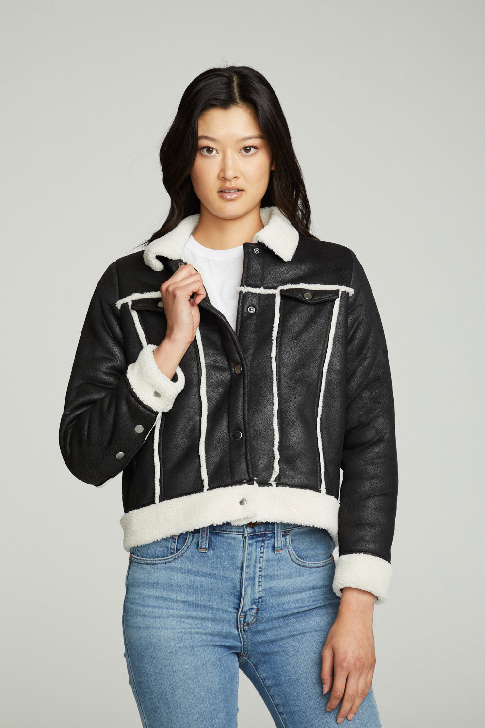 Shearling Trucker Jacket WOMENS chaserbrand