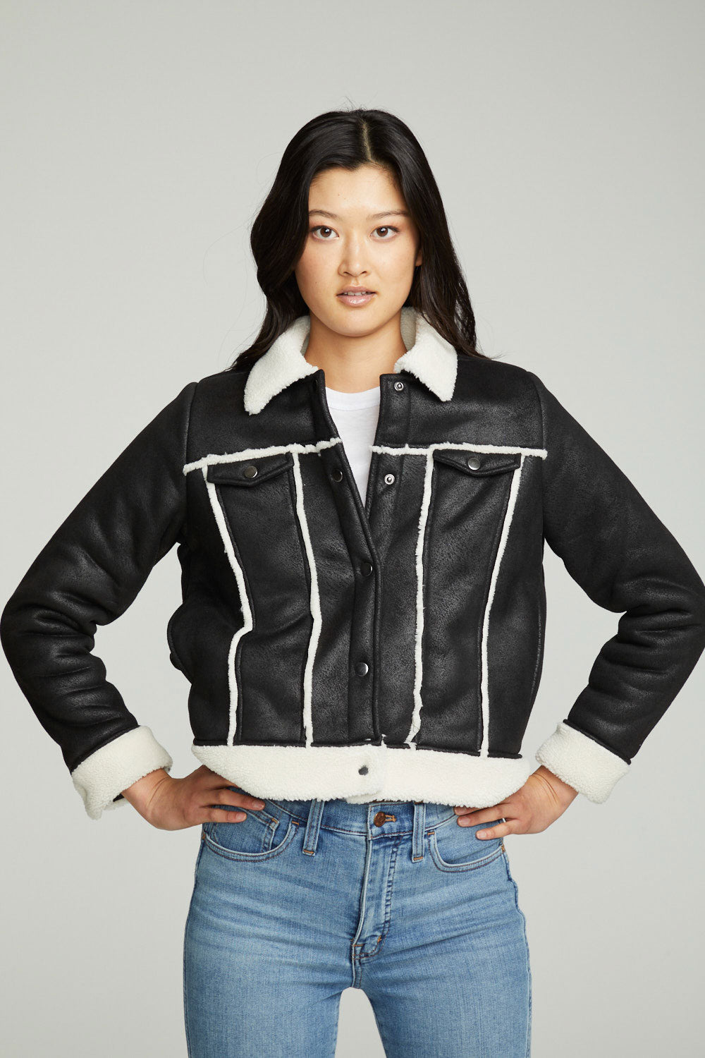 Shearling Trucker Jacket WOMENS chaserbrand