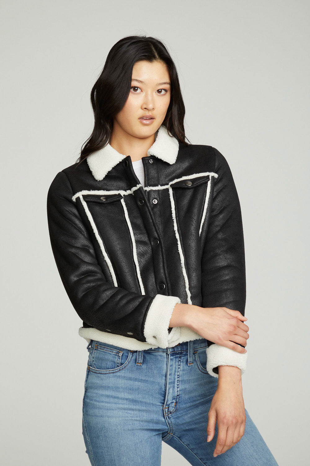 Shearling Trucker Jacket WOMENS chaserbrand