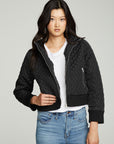 Cropped Hooded Jacket With Rib WOMENS chaserbrand