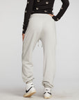 Cotton Fleece Joggers with Rib And Shoestring Tie Womens chaserbrand