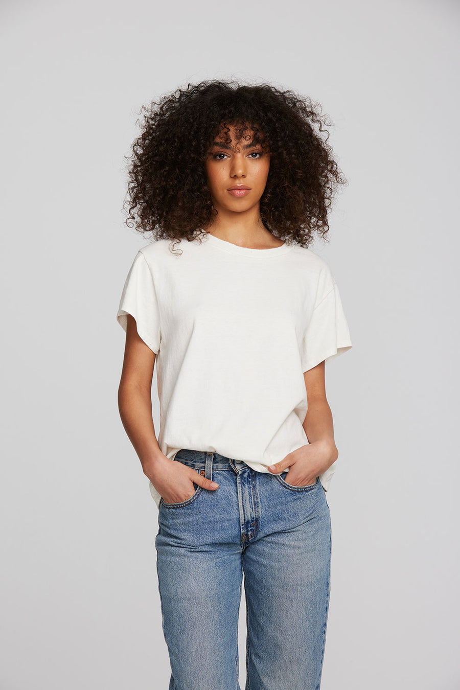 Coast Cotton Jersey Crewneck Tee with Rib Neckband Womens chaserbrand