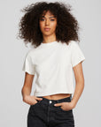 Coast Cotton Jersey Mockneck Tee with Rib Womens chaserbrand