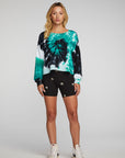 Cotton Fleece Crewneck Pullover with Rib Womens chaserbrand